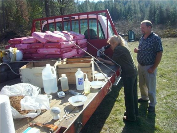 Makeshift field lab